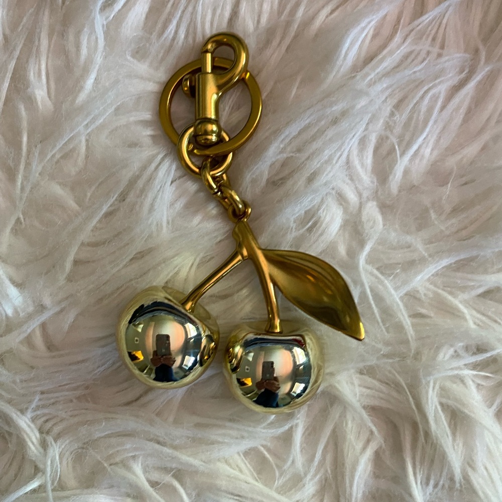 Gold Cherry Keychain